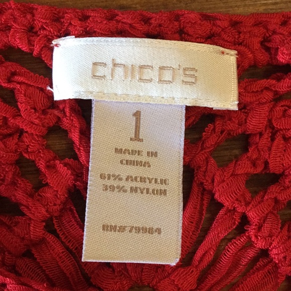 Chico’s red crochet top - Picture 2 of 3